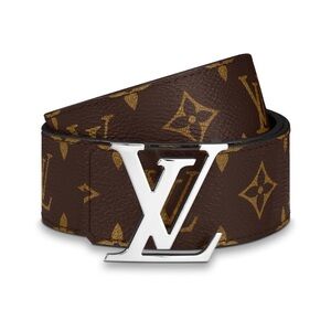 Louis Vuitton Black and Brown leather Monogram Men's Belt